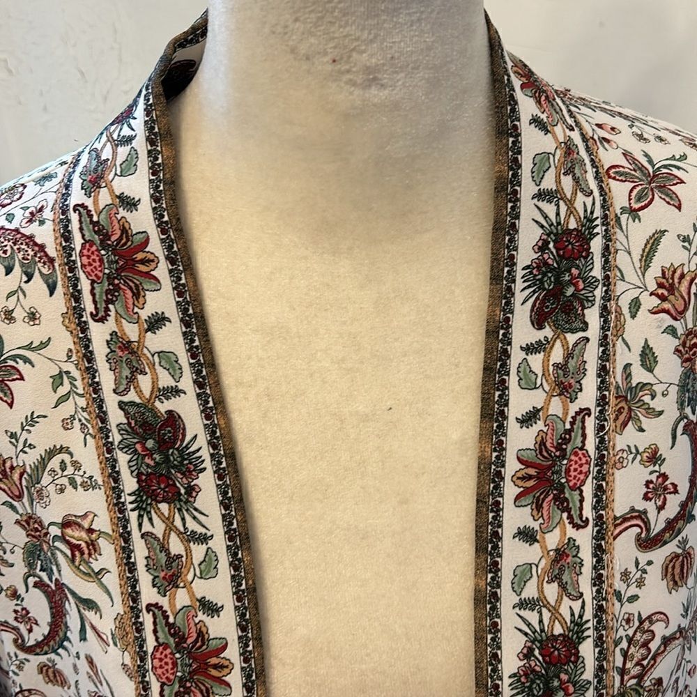 Max Studio multi colored floral open kimono Size S EUC - Picture 5 of 10
